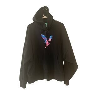 AE x Naito Limited Edition Forever Graphic Black Hoodie Size Small Oversized